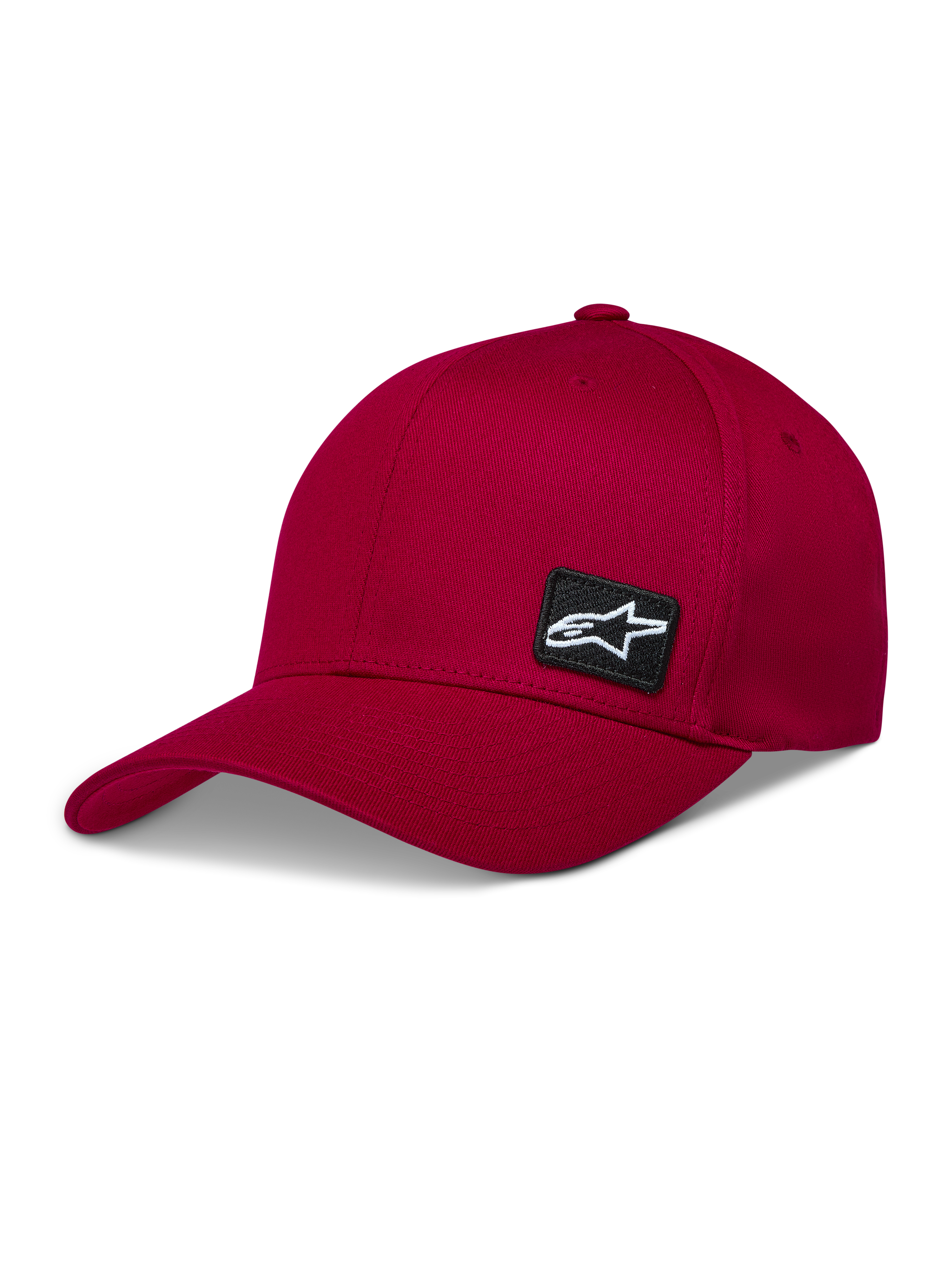 Alpinestars Pivot Cappello, cappello rosso scuro con visiera curva e toppa logo Astars, stile baseball sportswear