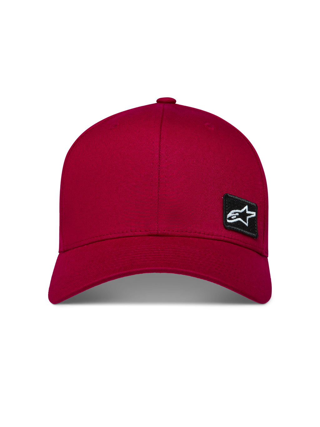 Alpinestars Pivot Cappello, berretto rosso scuro, visiera curva, corona strutturata, tessuto twill e toppa nera logo Astars.