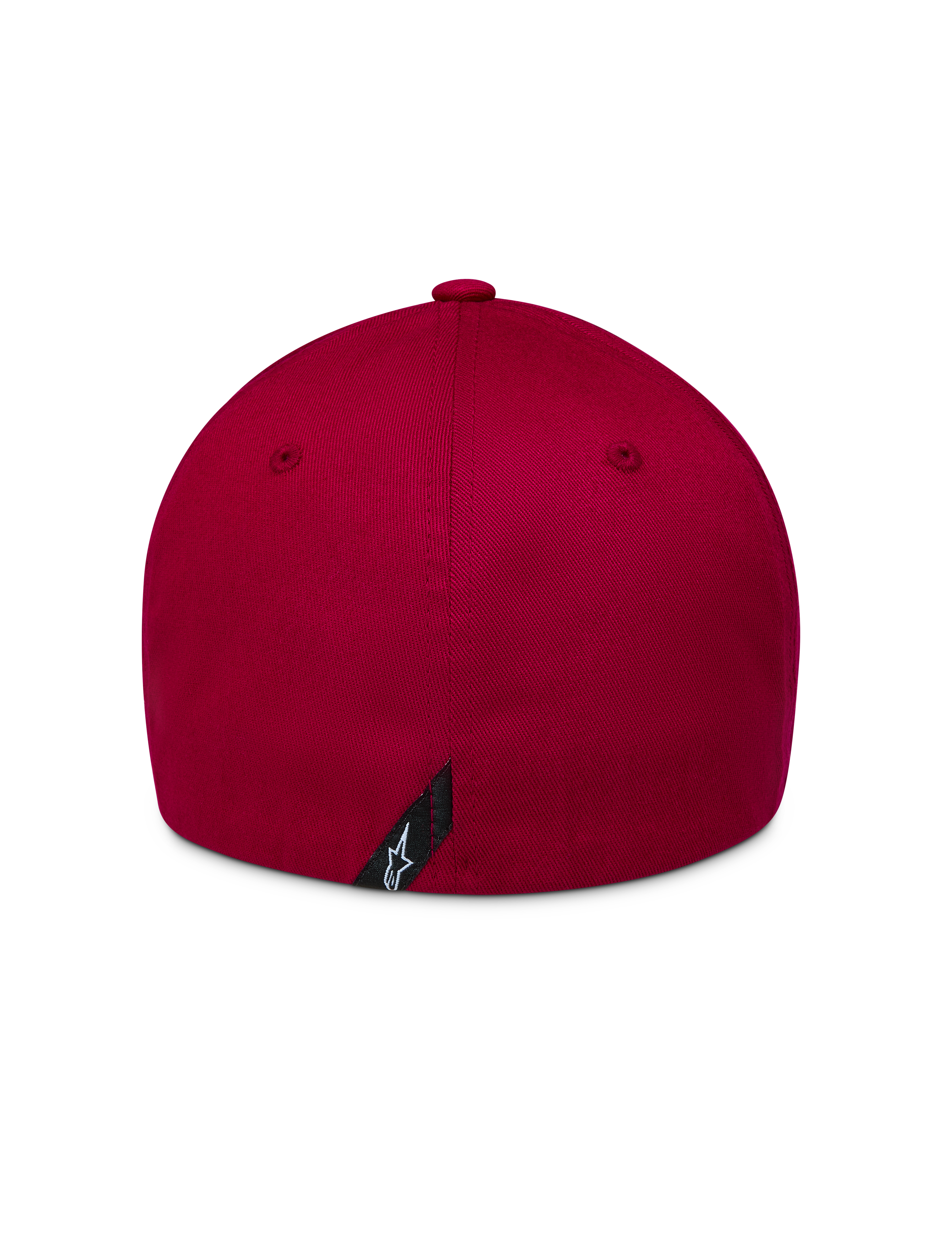 Alpinestars Pivot Cappello, vista posteriore, rosso scuro, retro flessibile con logo Astars, stile casual motorsport.
