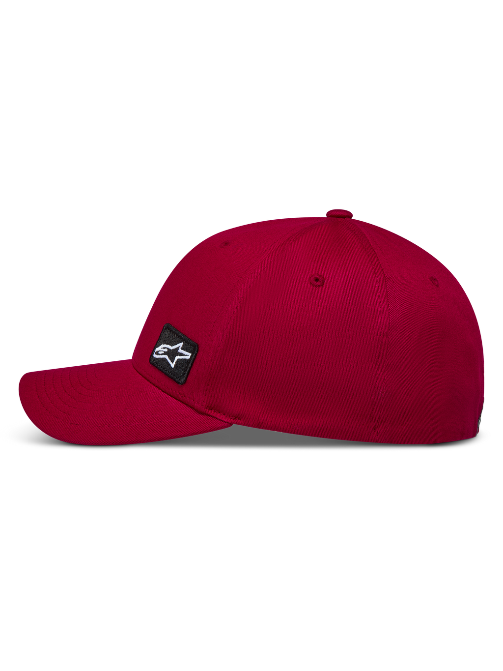 Alpinestars Pivot Cappello, cappello in twill rosso scuro con visiera curva, toppa ricamata Astars e retro flessibile