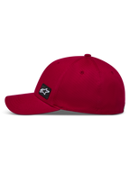 Alpinestars Pivot Cappello, cappello in twill rosso scuro con visiera curva, toppa ricamata Astars e retro flessibile