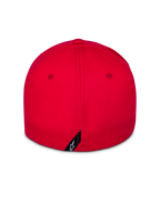Cappello Alpinestars Pivot, rosso, vista posteriore, vestibilità con retro flessibile, corona strutturata, piccola etichetta con logo Astars, abbigliamento sportivo casual