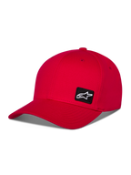 Cappello Alpinestars Pivot, cappellino da baseball rosso sportswear, visiera curva con corona strutturata, con una piccola toppa ricamata con logo Astars nero sul lato, design motorsport casual
