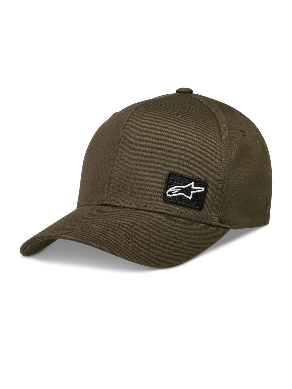 Alpinestars Pivot Cappello, cappello sportswear in twill verde militare con visiera curva e toppa ricamata con logo Astars.