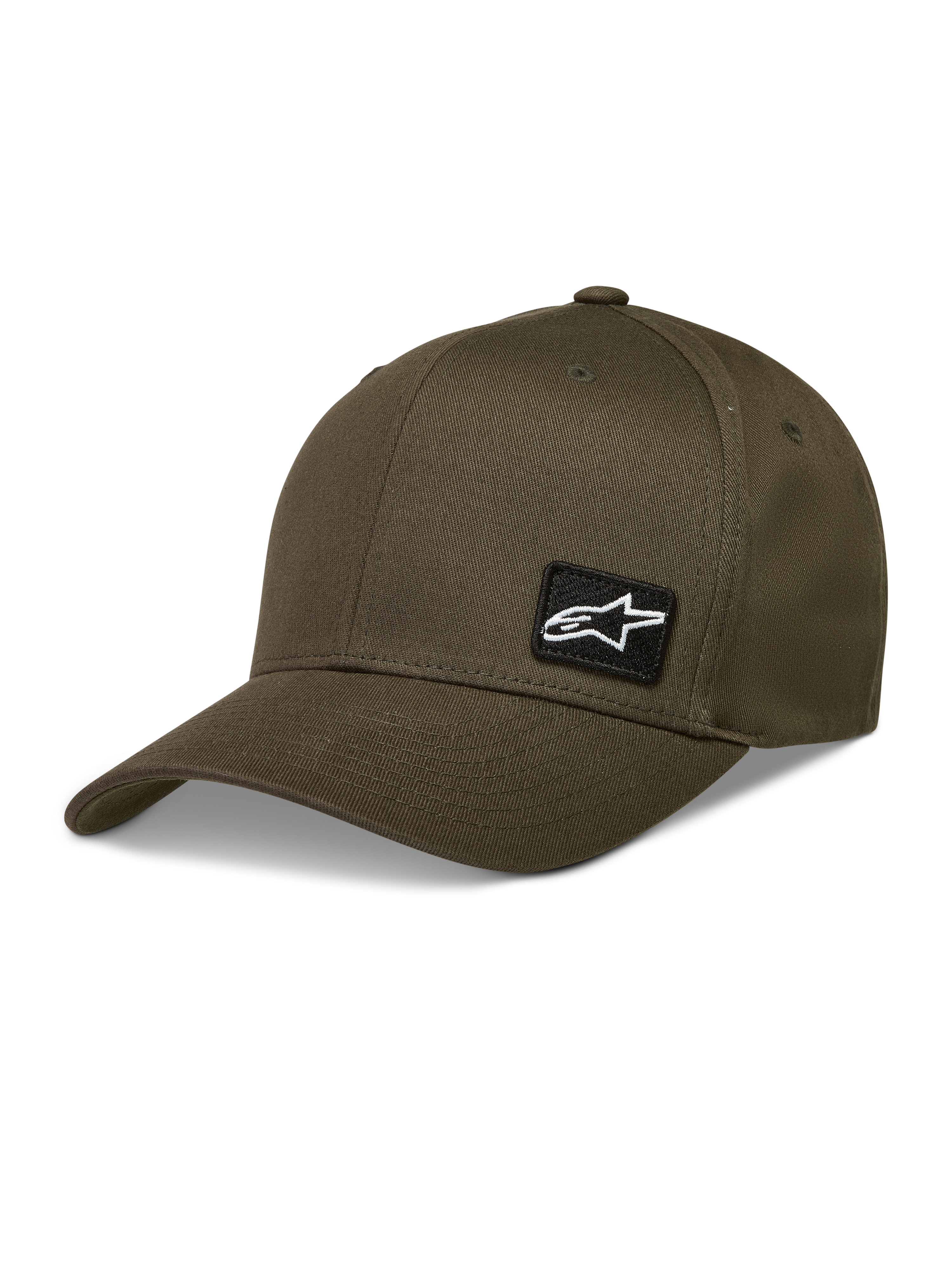 Alpinestars Pivot Cappello, cappello sportswear in twill verde militare con visiera curva e toppa ricamata con logo Astars.