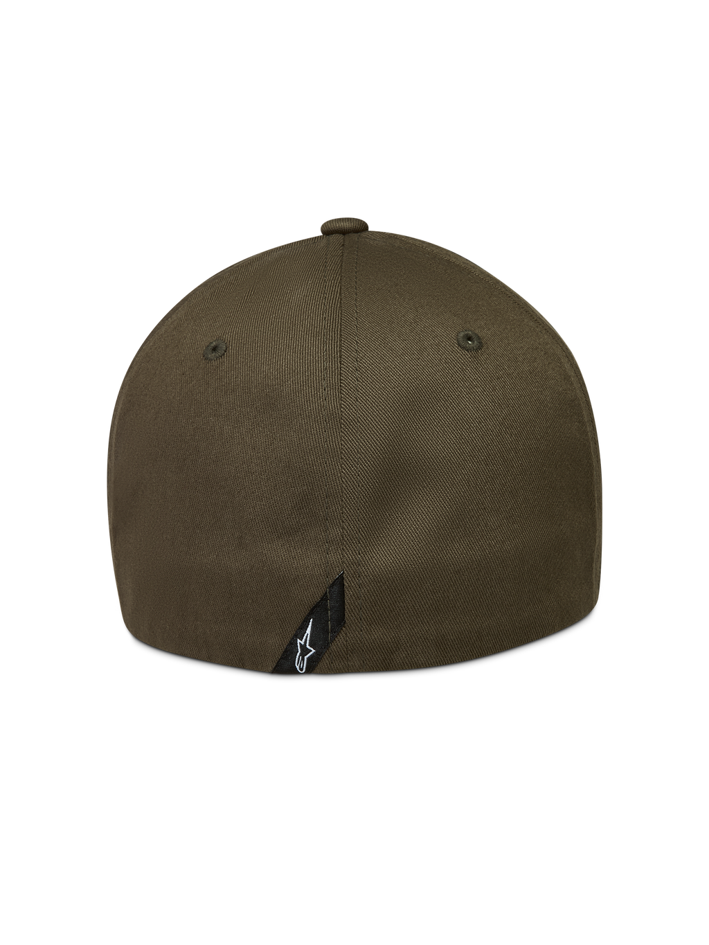 Alpinestars Pivot cappello, cappellino sportivo flex back, vista posteriore, verde militare, in twill con etichetta logo.