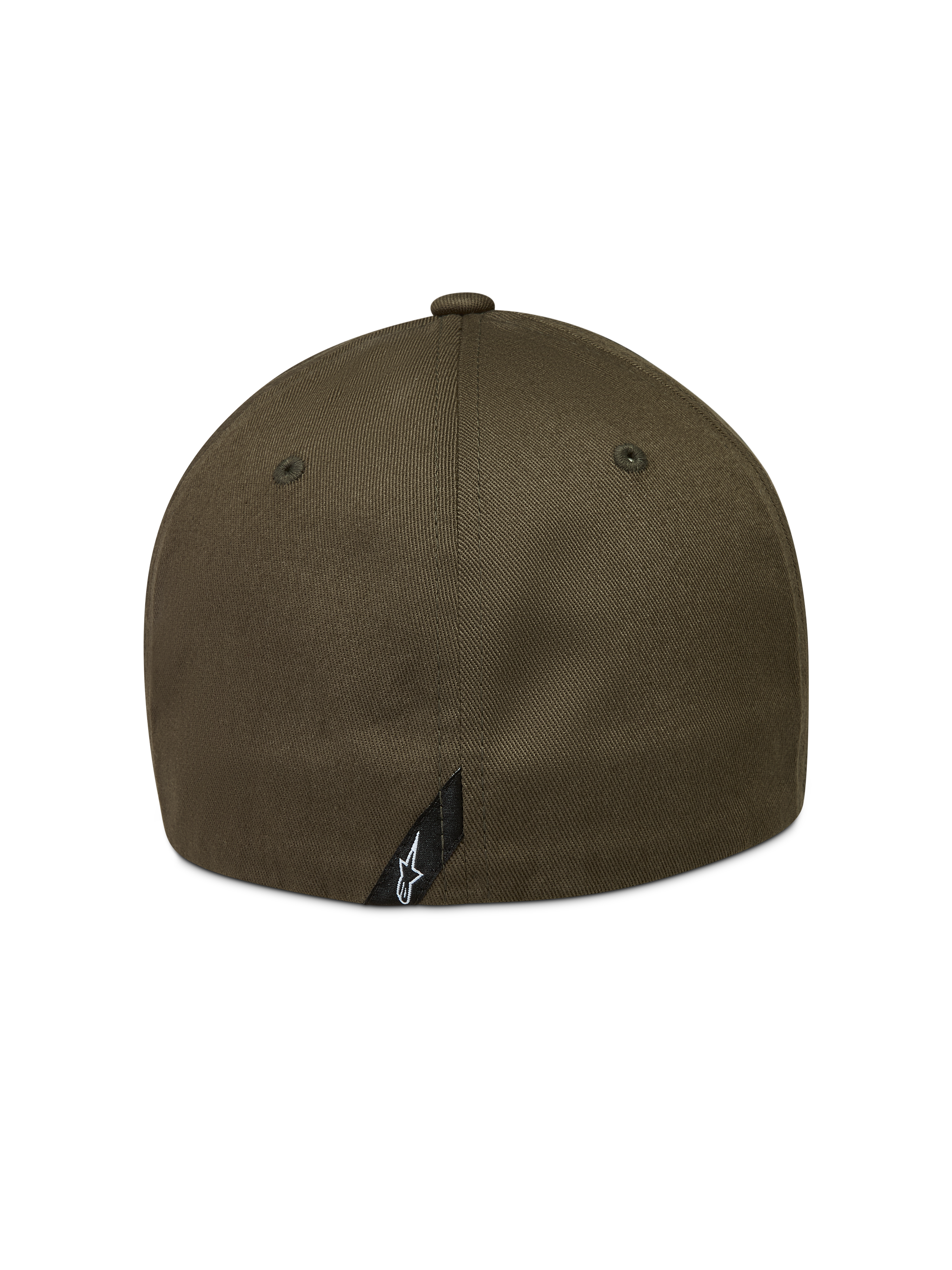 Alpinestars Pivot cappello, cappellino sportivo flex back, vista posteriore, verde militare, in twill con etichetta logo.