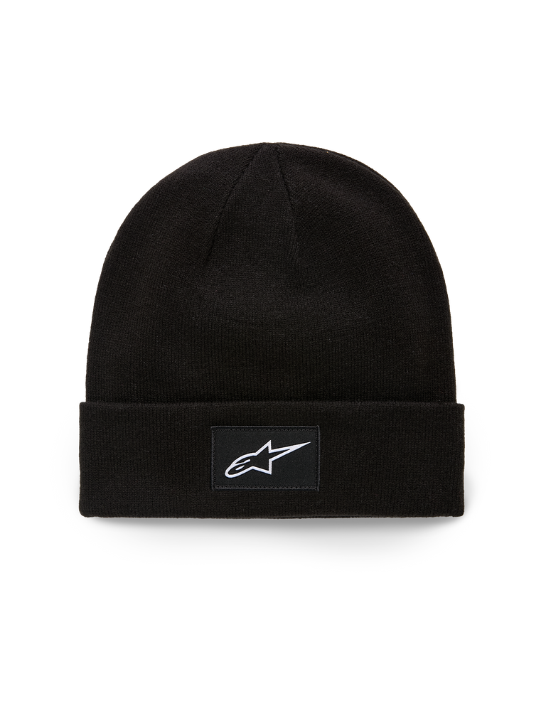 Alpinestars Berretto Augment Cuff, berretto con lavorazione a maglia jersey, nero, con patch tessuta e logo Astars bianco sul risvolto anteriore, streetwear casual motorsport