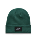 Alpinestars Augment Cuff cuffia, berretto sportswear verde in maglia jersey con patch nera con logo Astars sul risvolto.