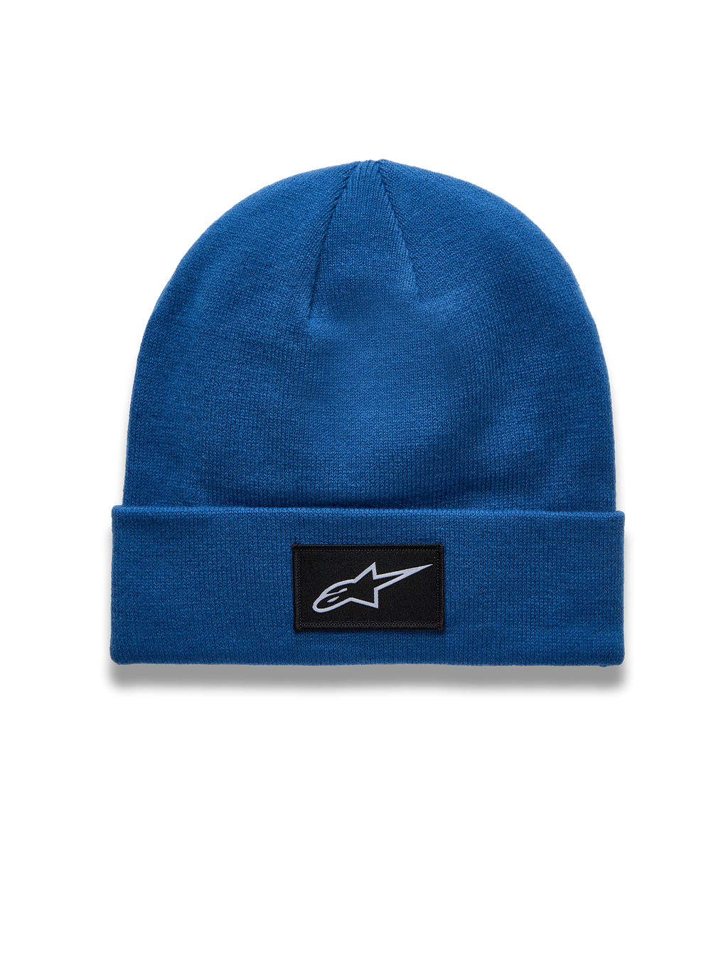 Alpinestars Augment Cuff Beanie, berretto sportswear blu con patch logo Astars tessuta e costruzione in maglia jersey, abbigliamento casual ispirato al motorsport