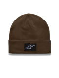 Alpinestars Augment Cuff Cuffia, berretto in maglia marrone con patch logo Astars tessuta, sportswear casual da motorsport