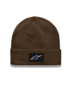 Alpinestars Augment Cuff Cuffia, berretto in maglia marrone con patch logo Astars tessuta, sportswear casual da motorsport