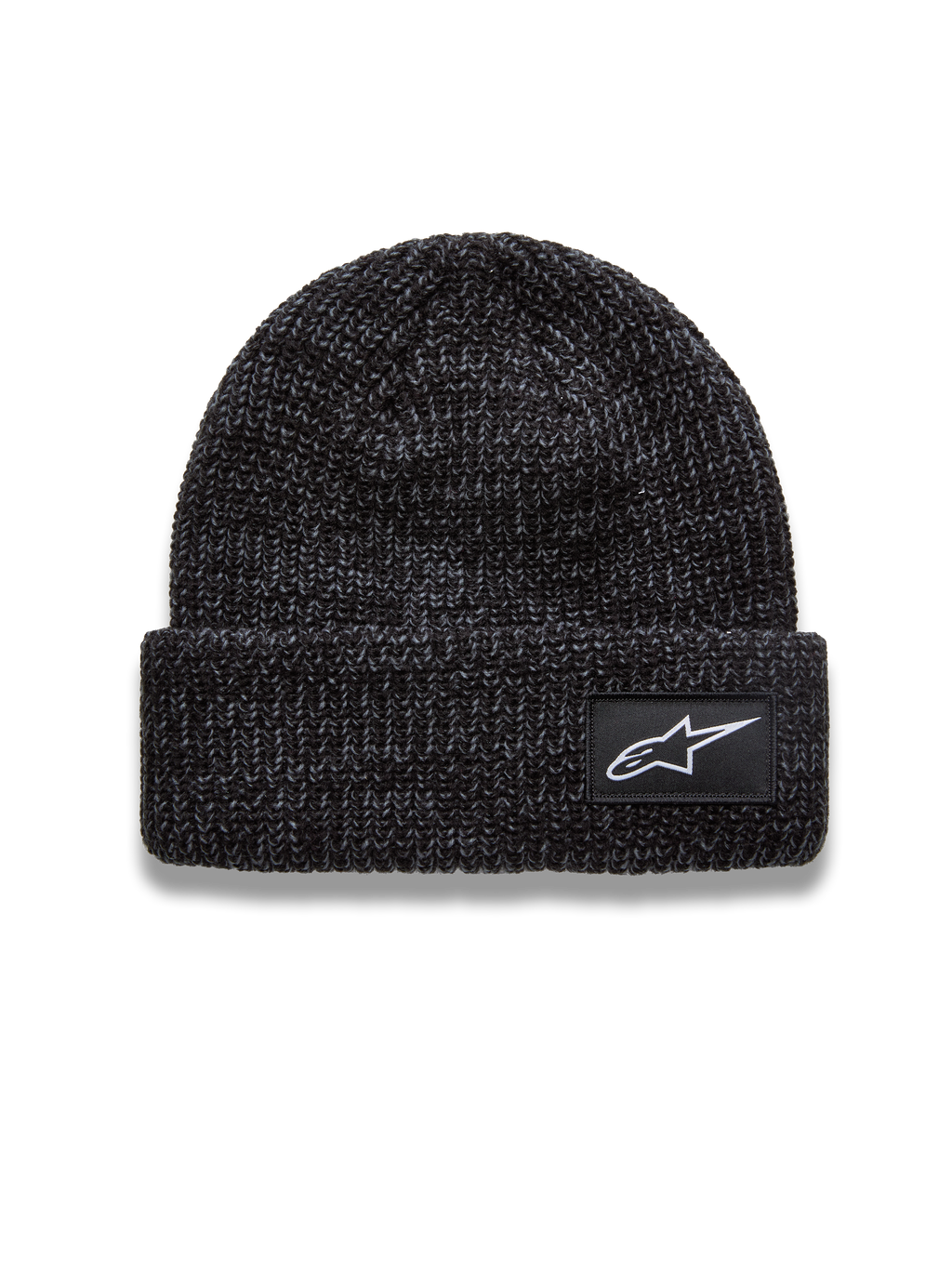 Alpinestars Unload Rib Cuff Cuffia, berretto in maglia grigio antracite melange con patch logo Astar bianca, stile sportswear casual.