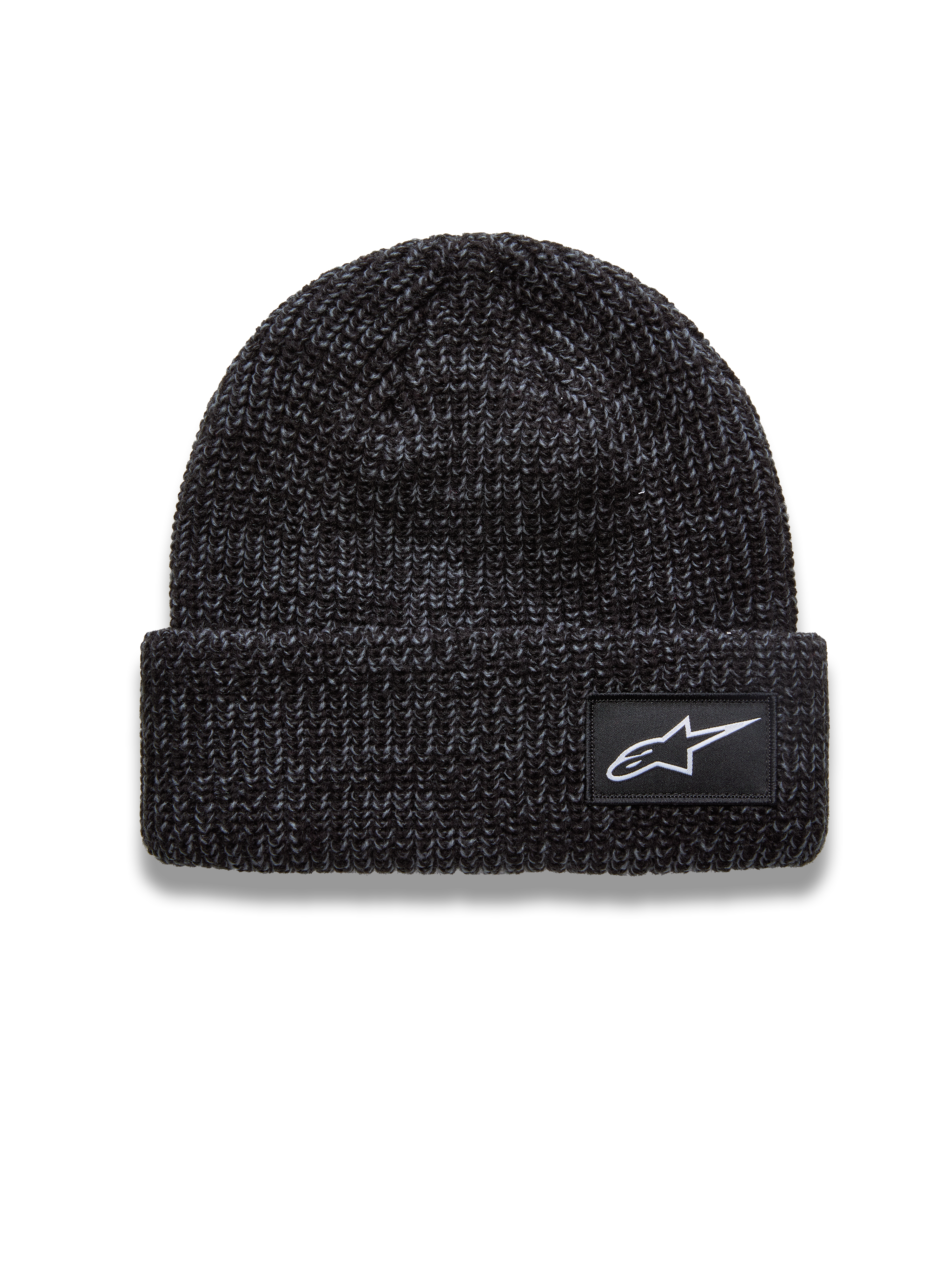 Alpinestars Unload Rib Cuff Cuffia, berretto in maglia grigio antracite melange con patch logo Astar bianca, stile sportswear casual.