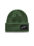 Alpinestars Unload Rib Cuff Berretto, berretto sportswear verde in maglia a coste con patch logo Astars frontale