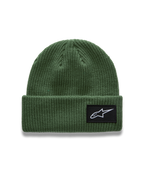 Alpinestars Unload Rib Cuff Berretto, berretto sportswear verde in maglia a coste con patch logo Astars frontale