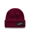 Alpinestars Unload Rib Cuff Berretto, berretto in maglia jersey bordeaux, patch logo Astars nera, stile casual motorsport