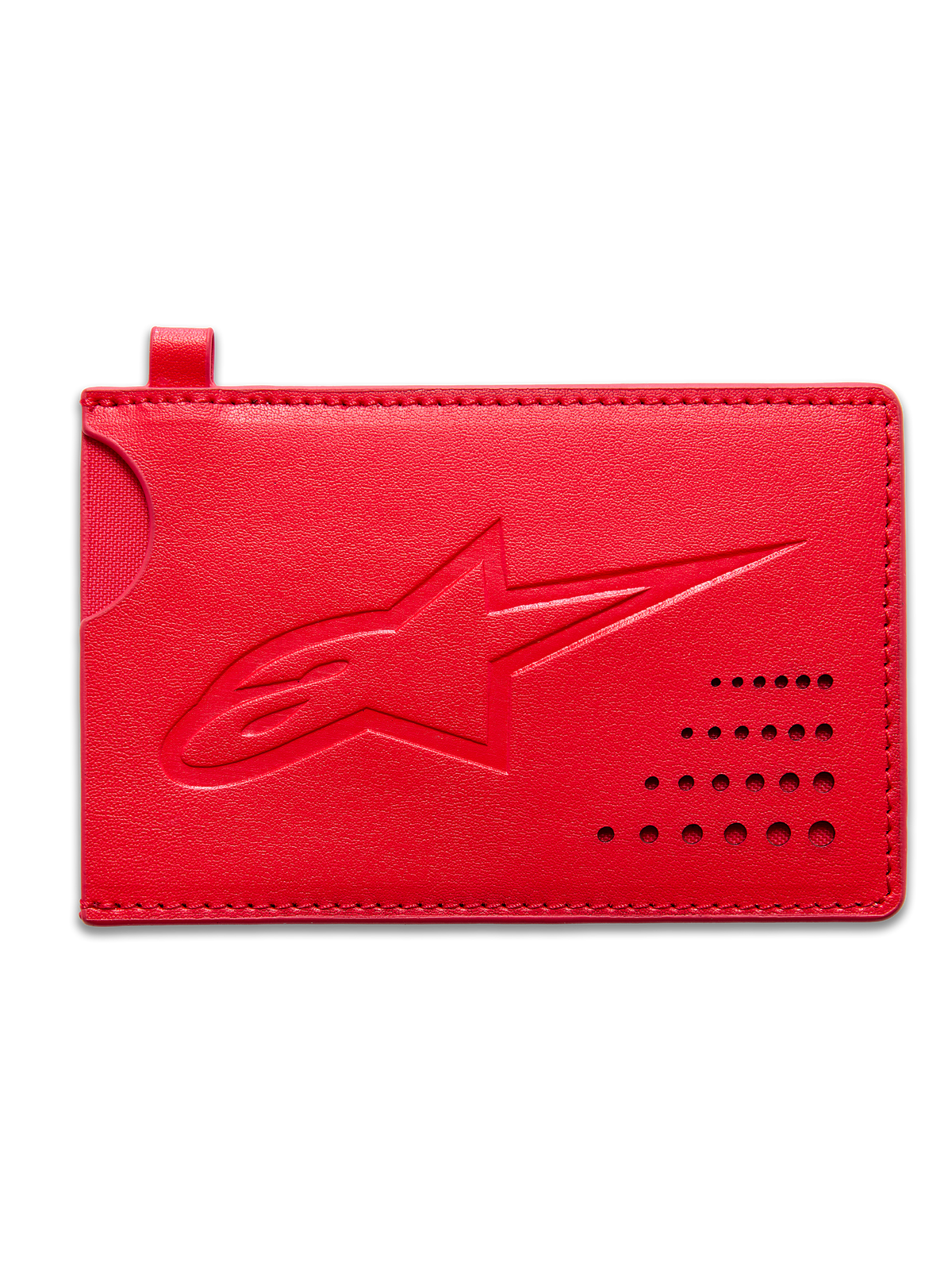 Alpinestars Portacarte Di Credito Ageless, portacarte di credito sportswear, colore rosso, in pelle spaccata con logo Astars in rilievo e slot per carte