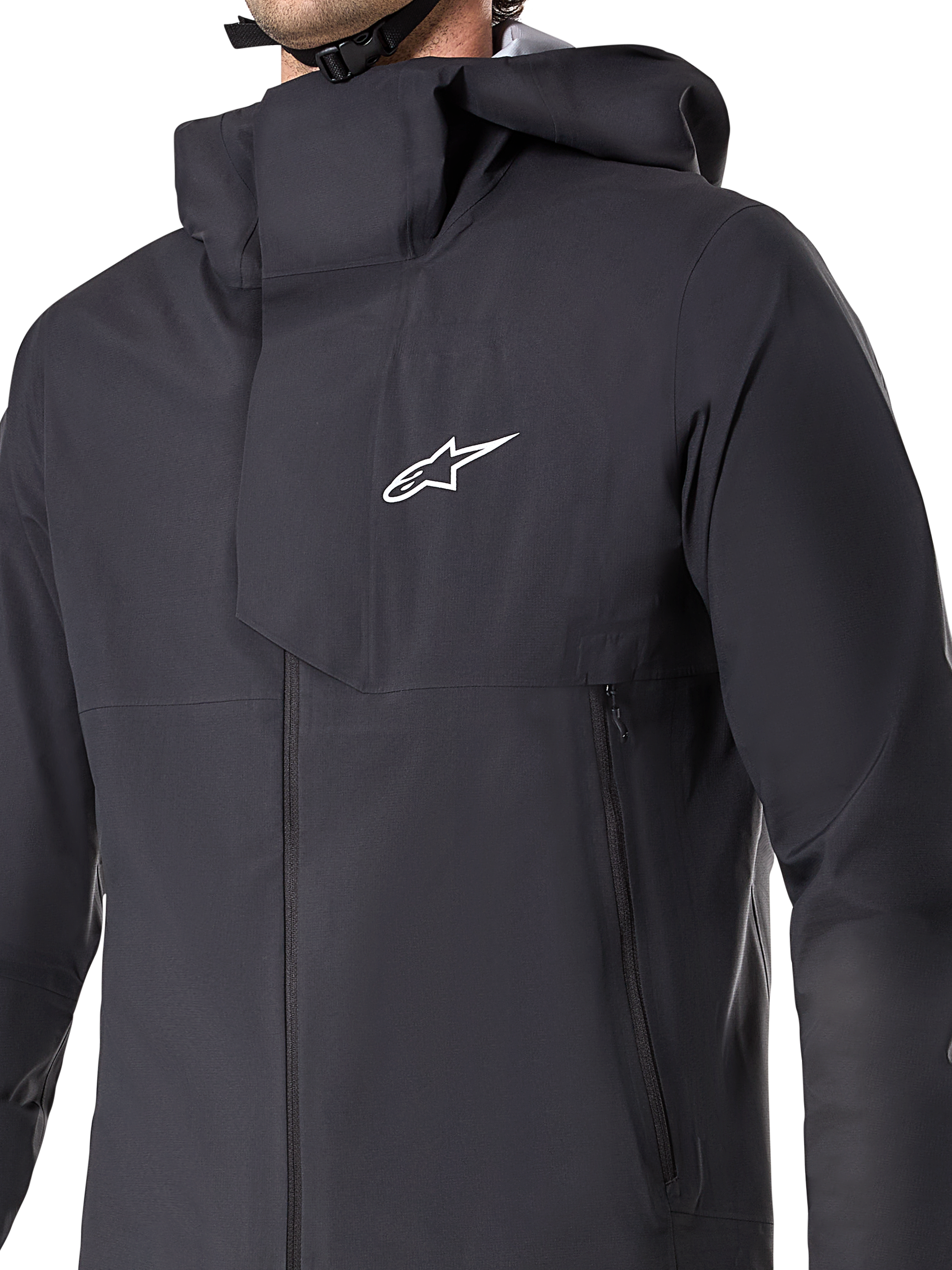 Alpinestars Giacca Impermeabile A-Dura Elite, giacca da ciclismo MTB, nero, con membrana impermeabile a 3 strati, cappuccio compatibile con il casco, tasche con cerniera e trama tecnica ripstop per percorsi in mountain bike