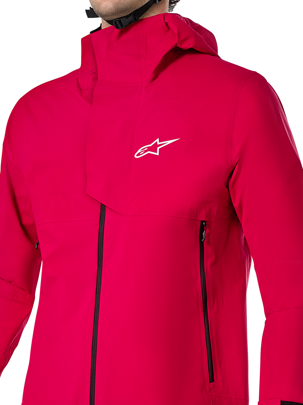 Alpinestars Giacca Impermeabile A-Dura Elite, giacca antipioggia MTB, Rosso Fluo, costruzione tecnica ripstop a 3 strati con cappuccio sopra il casco e patta antivento frontale, equipaggiamento da ciclismo ad alte prestazioni per trail riding in ogni condizione atmosferica