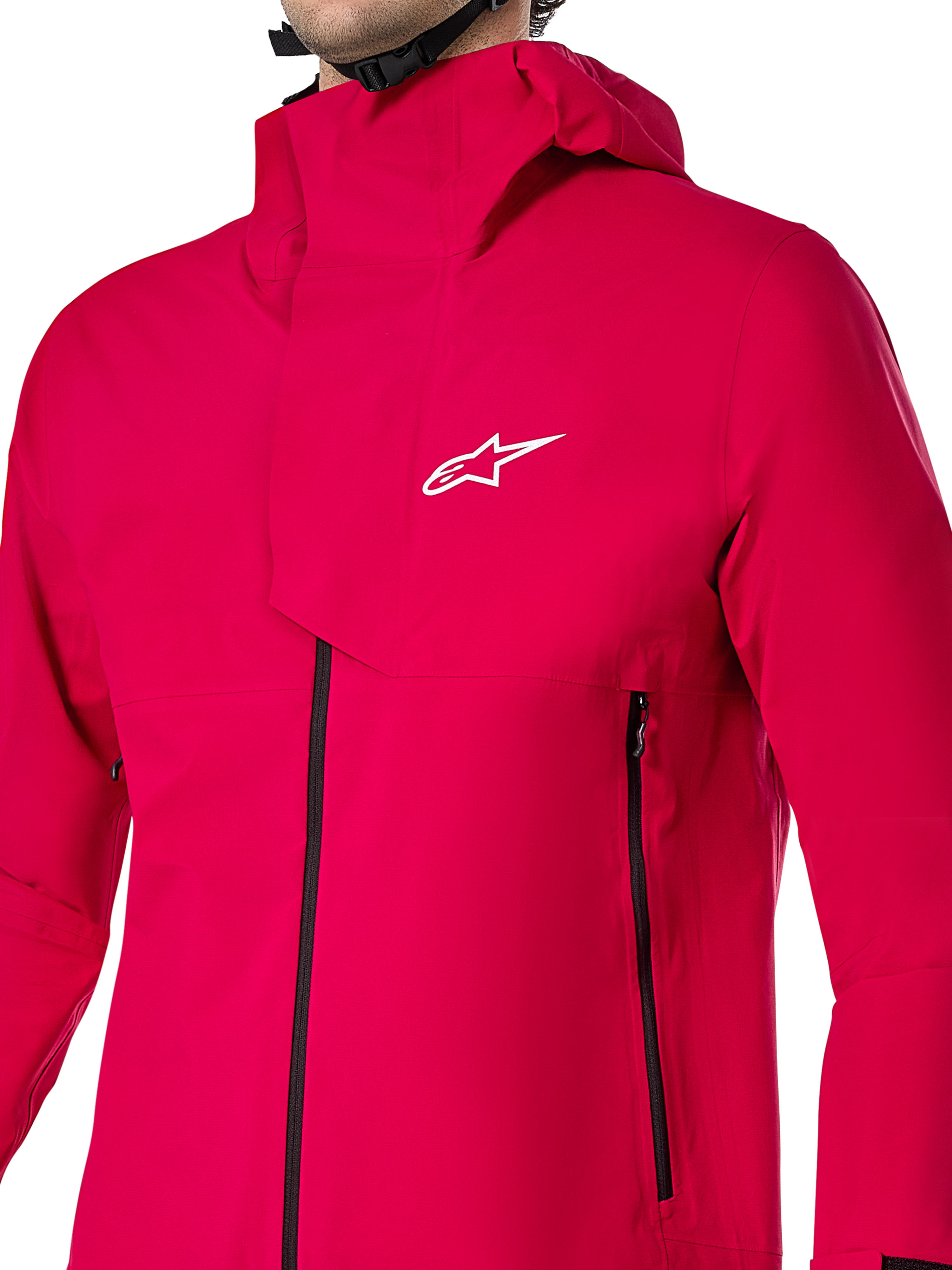Alpinestars Giacca Impermeabile A-Dura Elite, giacca antipioggia MTB, Rosso Fluo, costruzione tecnica ripstop a 3 strati con cappuccio sopra il casco e patta antivento frontale, equipaggiamento da ciclismo ad alte prestazioni per trail riding in ogni condizione atmosferica