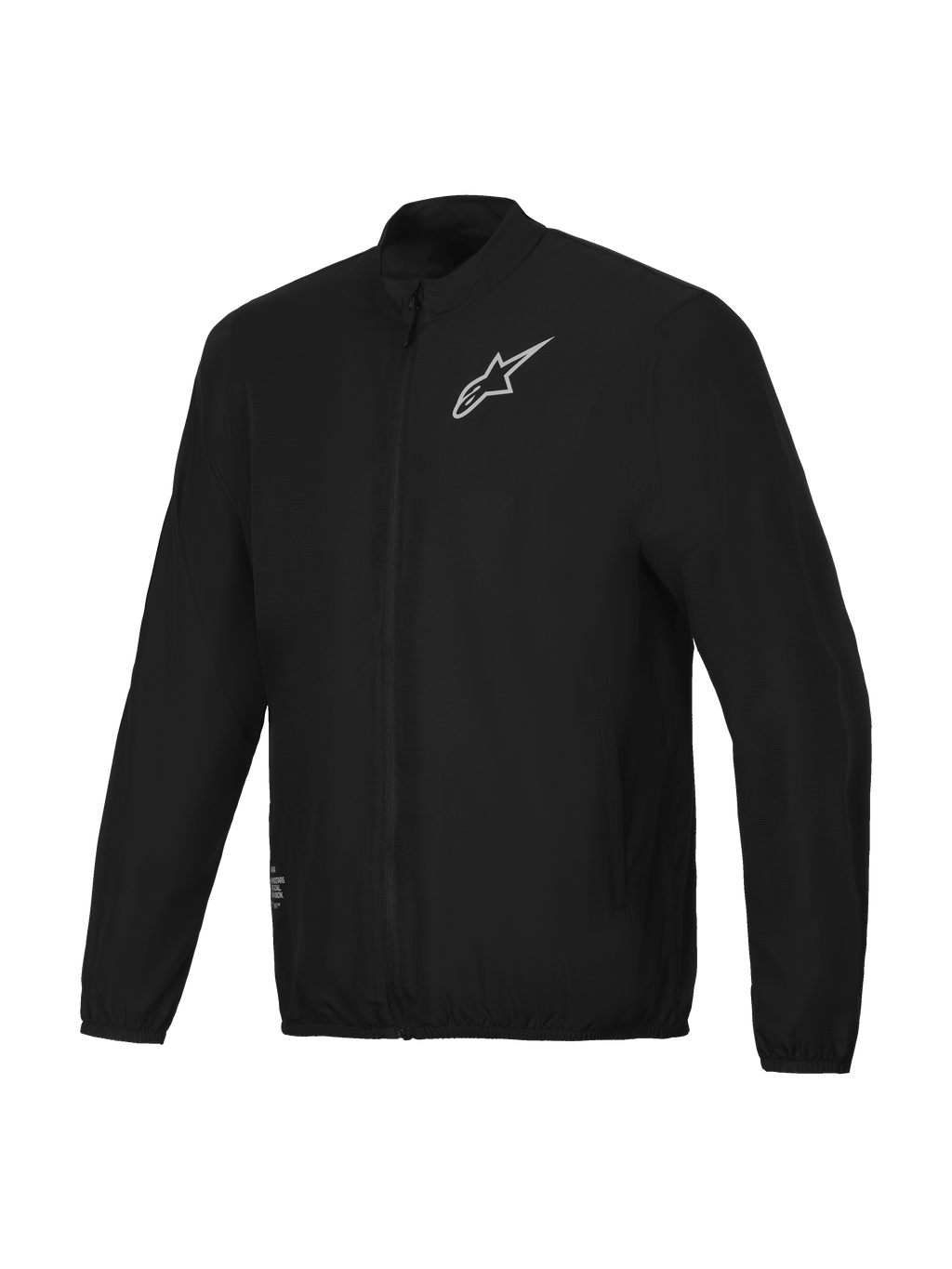 Alpinestars Giacca Frangivento A-Aria, giacca da mountain bike antivento leggera da uomo, nera, full-zip con collo alto e logo stampato