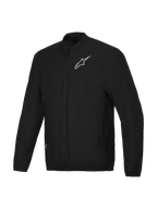 Alpinestars Giacca Frangivento A-Aria, giacca da mountain bike antivento leggera da uomo, nera, full-zip con collo alto e logo stampato