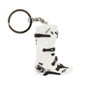 Alpinestars New Tech 10 Boot Keyfob, portachiavi a forma di stivale da motocross in miniatura 3D, bianco e nero, con cinghie e branding dettagliati, anello e catena in metallo, accessorio ispirato al motorsport