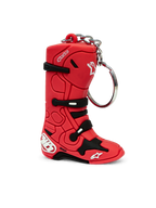 Alpinestars Portachiavi Tech 10 Boot, portachiavi per stivali da motocross, rosso e nero, design tridimensionale sintetico con anello in metallo