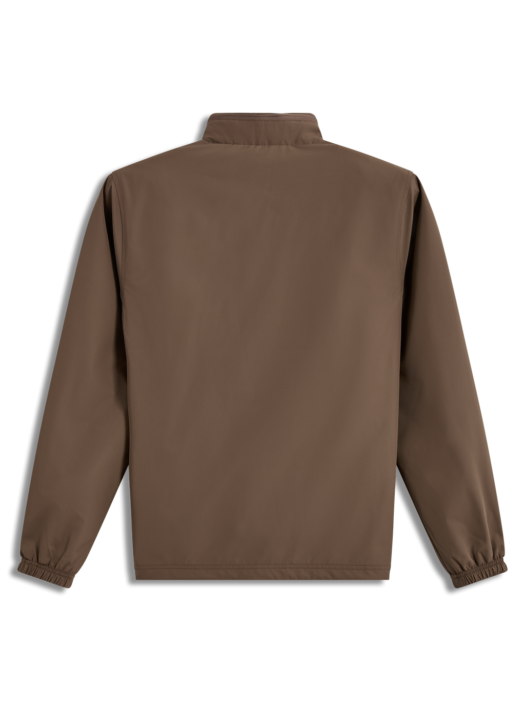 Alpinestars Overhaul Racer Giacca, giacca sportswear leggera marrone, vista posteriore con colletto e cappuccio riponibile.