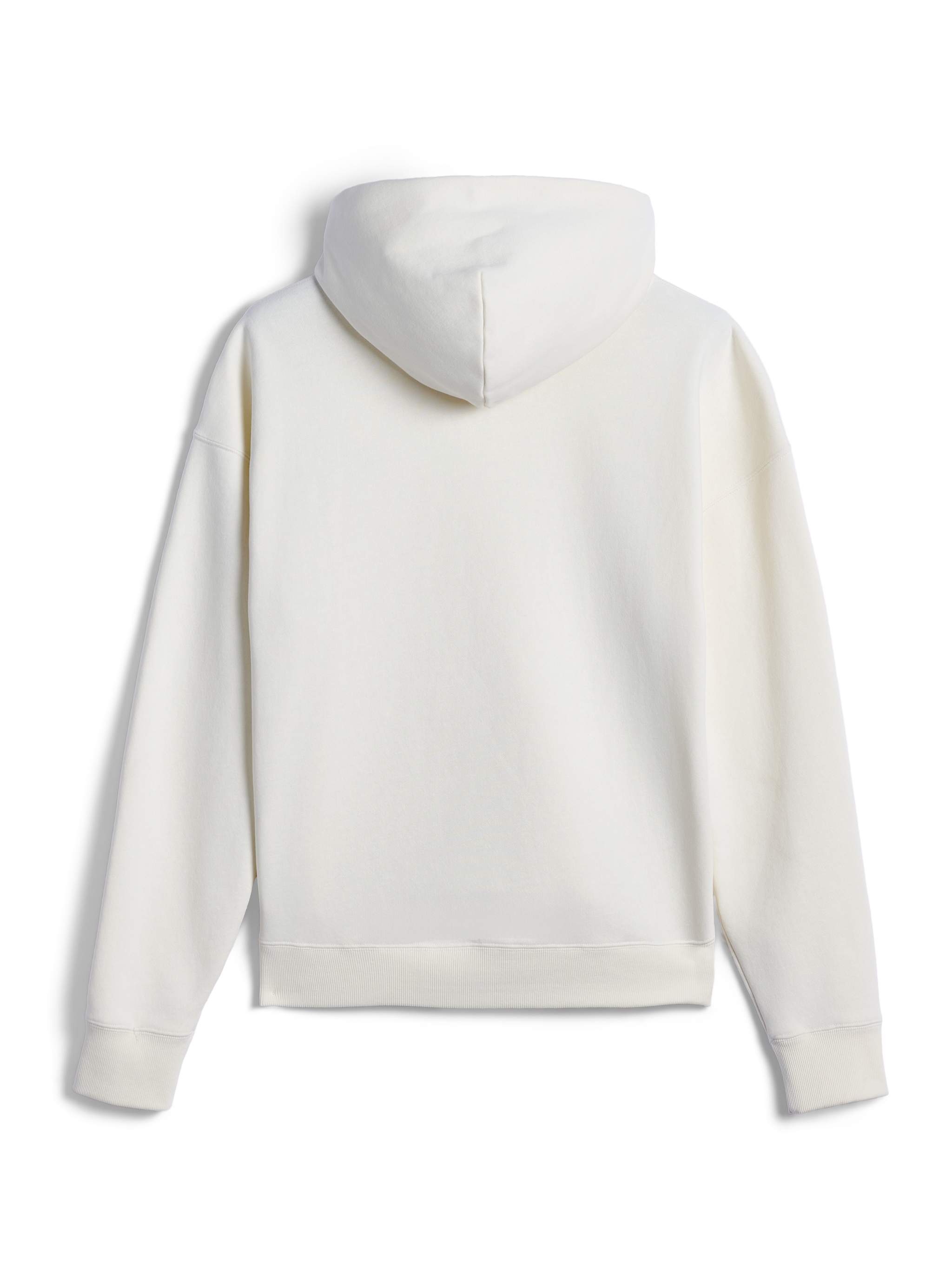 Alpinestars Essentials Ageless Hoodie, vista posteriore di una felpa casual con cappuccio color off-white, vestibilità rilassata con polsini e orlo a costine, estetica pulita e minimalista per il comfort quotidiano