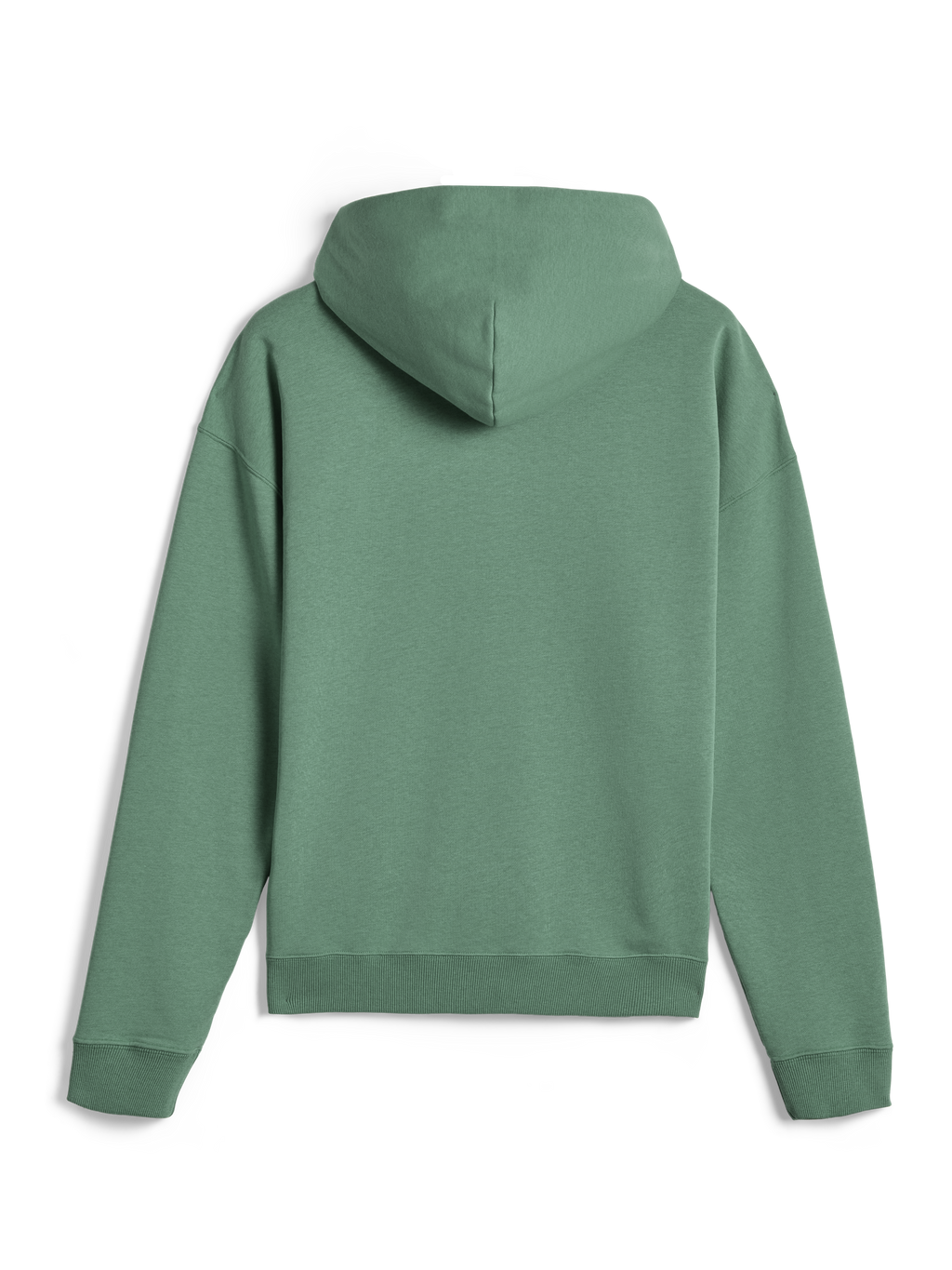 Alpinestars Essentials Ageless Zip Hoodie, streetwear casual, verde Cactus, vista posteriore con vestibilità rilassata e polsini a costine, pile compatto premium da 330 gsm