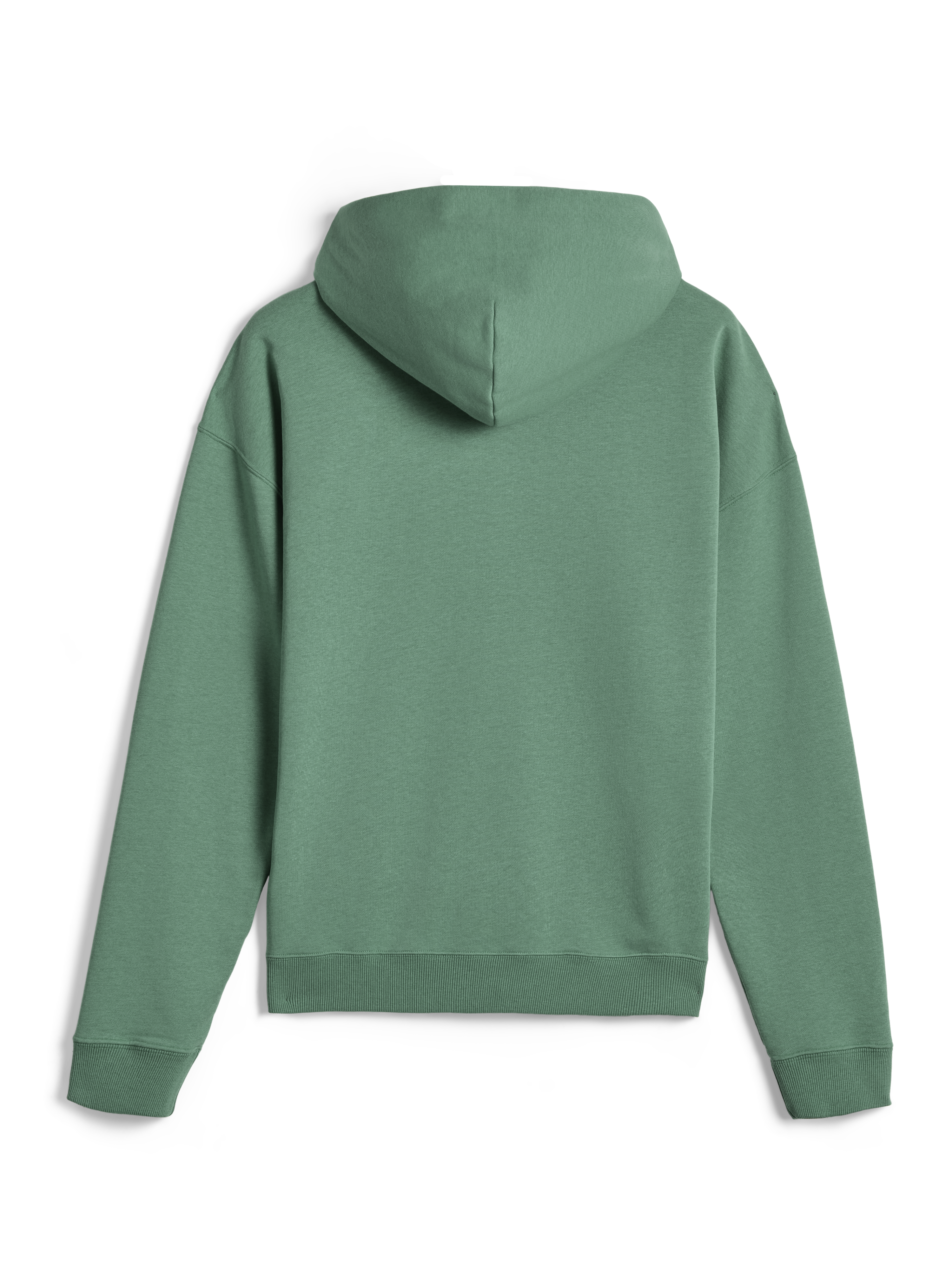 Alpinestars Essentials Ageless Zip Hoodie, streetwear casual, verde Cactus, vista posteriore con vestibilità rilassata e polsini a costine, pile compatto premium da 330 gsm