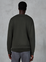 Alpinestars Essentials Ageless Crew, felpa girocollo premium, Off Black, vista posteriore, abbigliamento lifestyle casual con vestibilità rilassata, polsini e orlo a costine.