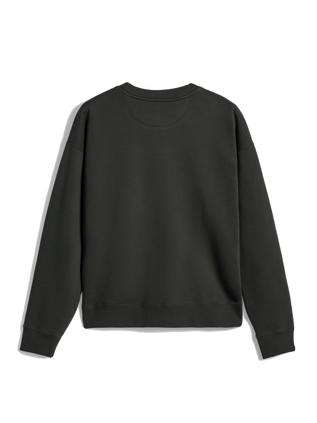 Alpinestars Essentials Ageless Crew, felpa girocollo, Off Black, vista posteriore con colletto, polsini e orlo a costine, pile compatto premium, abbigliamento casual streetwear