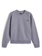 Alpinestars Essentials Ageless Crew, felpa girocollo premium, Silver, caratterizzata da un piccolo logo Astar nero sul petto, colletto, polsini e orlo a costine, streetwear casual ispirato al motorsport