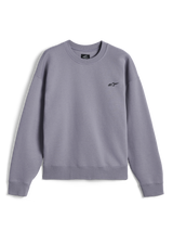 Alpinestars Essentials Ageless Crew, felpa girocollo premium, Silver, caratterizzata da un piccolo logo Astar nero sul petto, colletto, polsini e orlo a costine, streetwear casual ispirato al motorsport