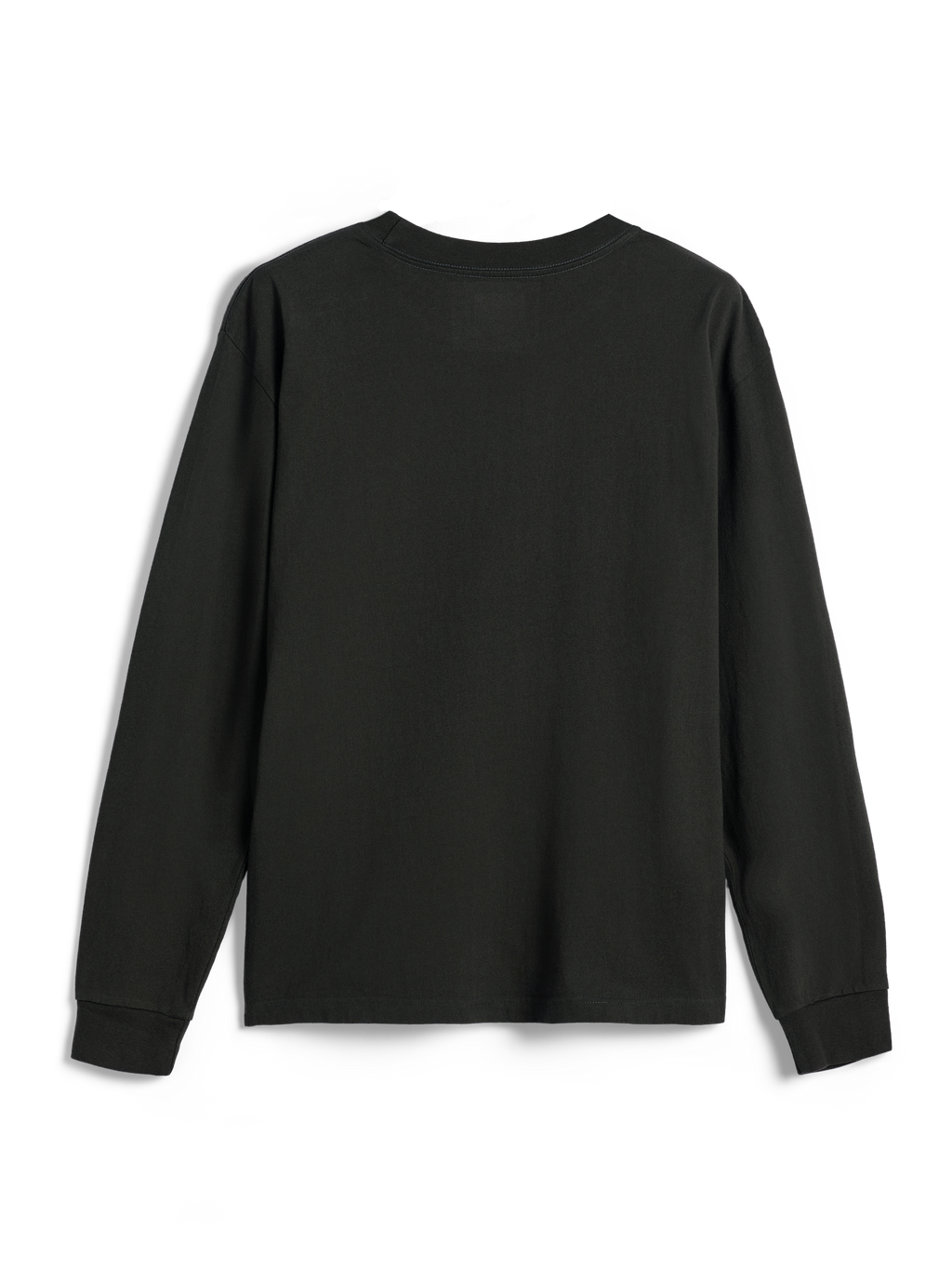 Alpinestars Essentials Ageless LS Tee, maglietta a maniche lunghe, nero, vista posteriore semplice, jersey di cotone organico premium, vestibilità rilassata, streetwear casual d'ispirazione motorsport