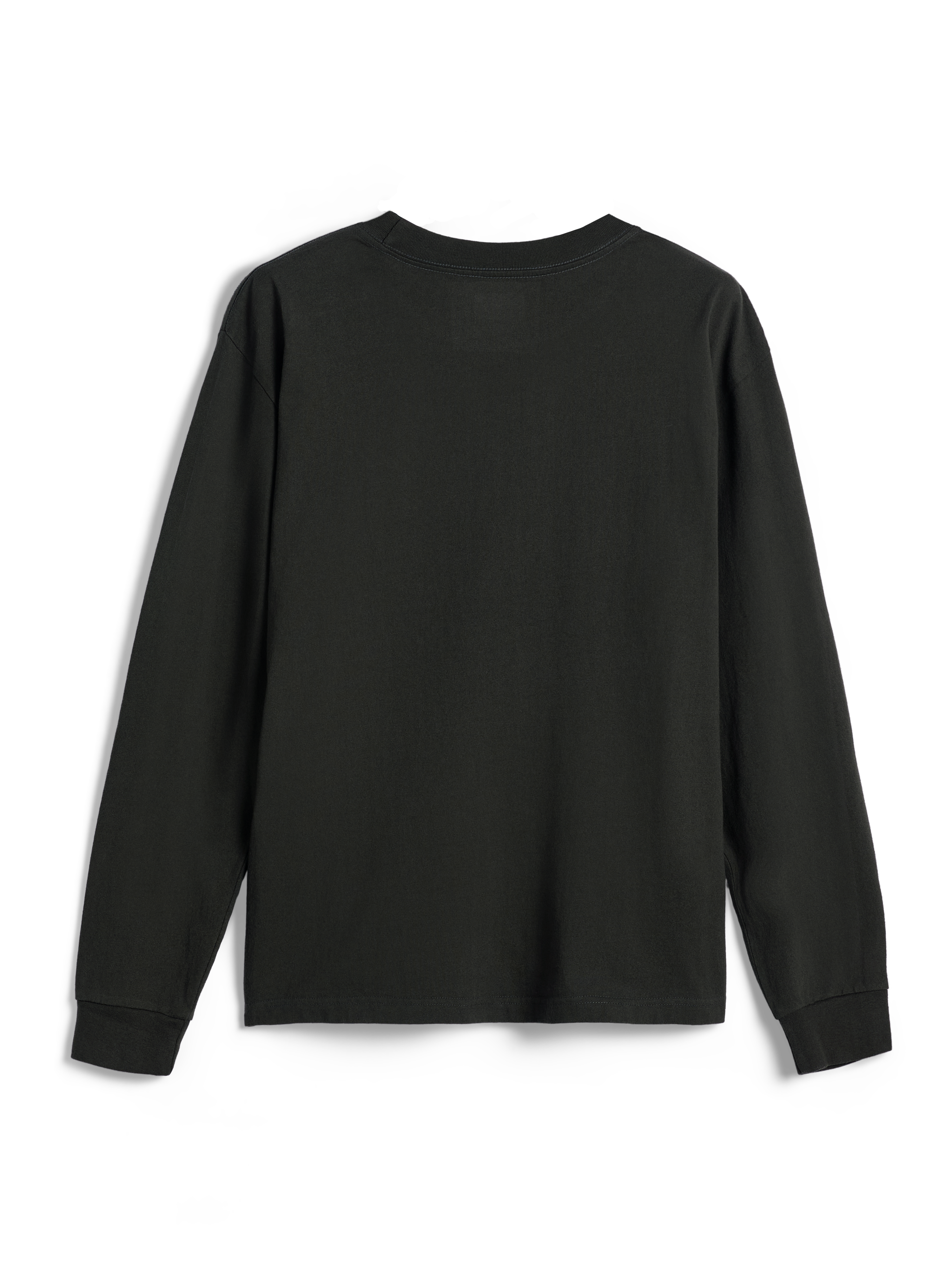 Alpinestars Essentials Ageless LS Tee, maglietta a maniche lunghe, nero, vista posteriore semplice, jersey di cotone organico premium, vestibilità rilassata, streetwear casual d'ispirazione motorsport
