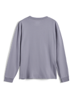 Alpinestars Essentials Ageless LS Tee, t-shirt a maniche lunghe, argento, vista posteriore, design semplice con girocollo e polsini a costine, jersey di cotone organico al 100%, vestibilità rilassata e contemporanea