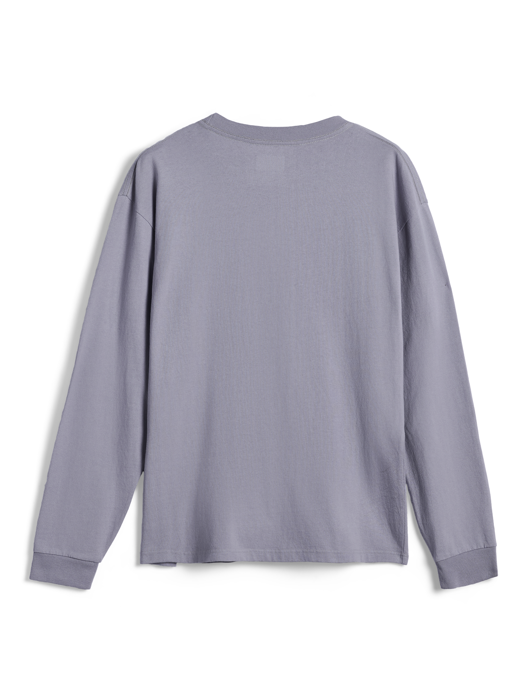 Alpinestars Essentials Ageless LS Tee, t-shirt a maniche lunghe, argento, vista posteriore, design semplice con girocollo e polsini a costine, jersey di cotone organico al 100%, vestibilità rilassata e contemporanea