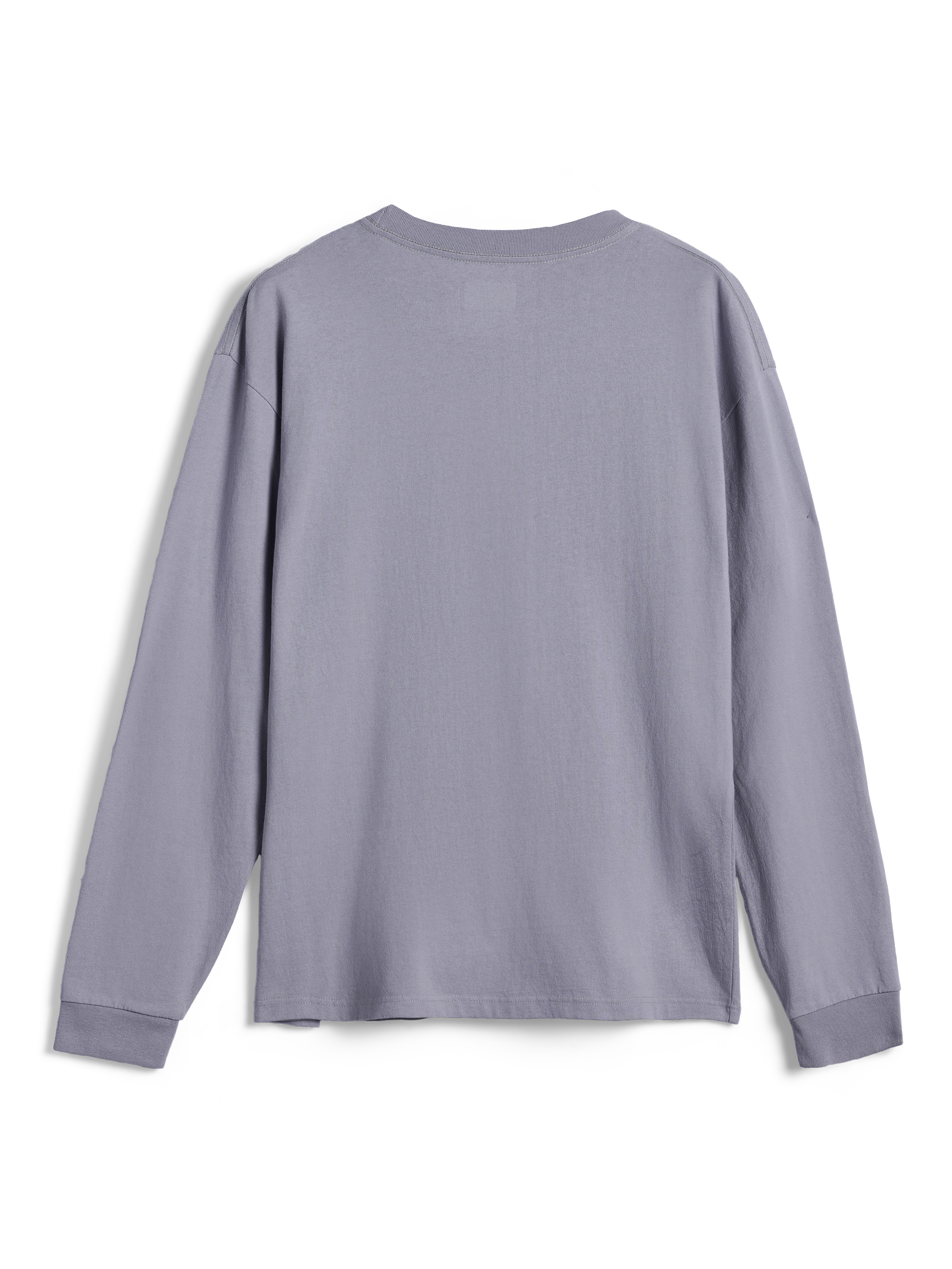 Alpinestars Essentials Ageless LS Tee, t-shirt a maniche lunghe, argento, vista posteriore, design semplice con girocollo e polsini a costine, jersey di cotone organico al 100%, vestibilità rilassata e contemporanea