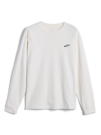 Alpinestars Essentials Ageless LS Tee, maglia a maniche lunghe, bianco sporco, con un piccolo logo Alpinestars nero sul petto, abbigliamento casual stile streetwear ispirato al motorsport