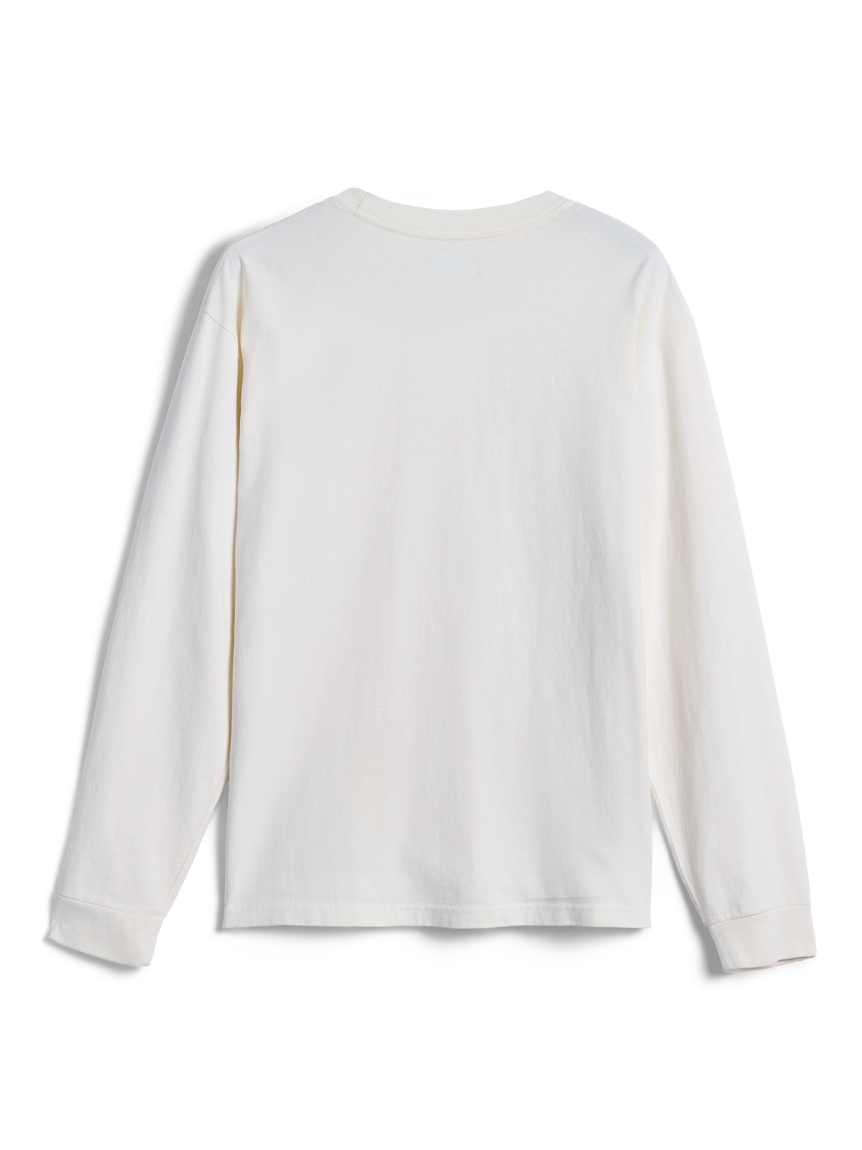 Alpinestars Essentials Ageless LS Tee, t-shirt a maniche lunghe, Off White, vista posteriore, design minimalista e semplice, vestibilità rilassata, abbigliamento casual in cotone organico
