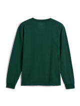 Alpinestars Essentials Ageless LS Tee, t-shirt a maniche lunghe, verde pino, vista posteriore, colore verde tinta unita con girocollo e polsini a costine, vestibilità contemporanea rilassata, streetwear casual