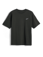 Alpinestars Essentials Ageless SS Tee, maglietta a maniche corte, nero, piccolo logo a stella Alpinestars bianco sul petto, abbigliamento casual motorsport streetwear