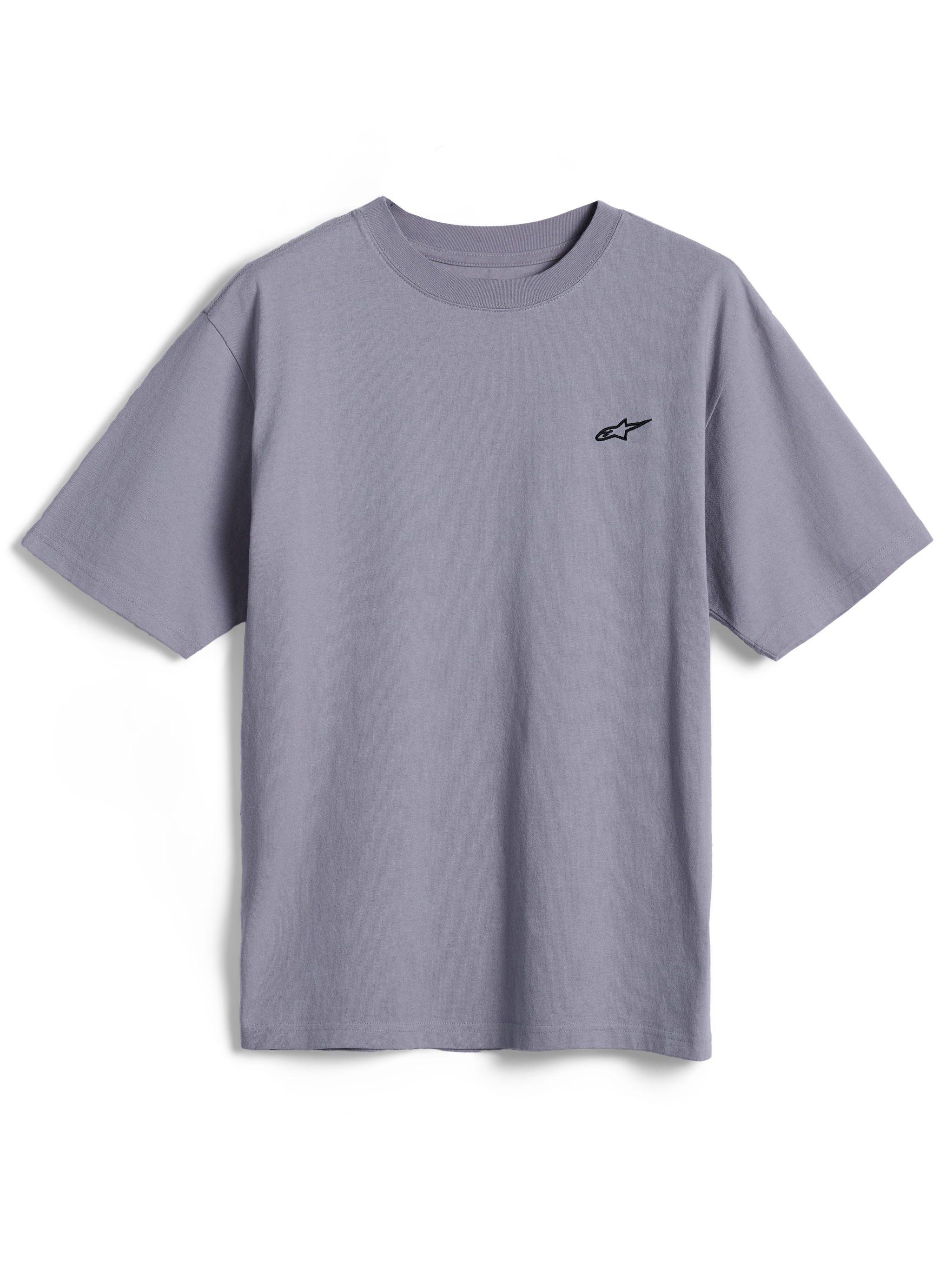 Alpinestars Essentials Ageless SS Tee, maglietta a maniche corte, Silver, piccolo logo Astars nero sul petto, streetwear casual in cotone organico con vestibilità rilassata