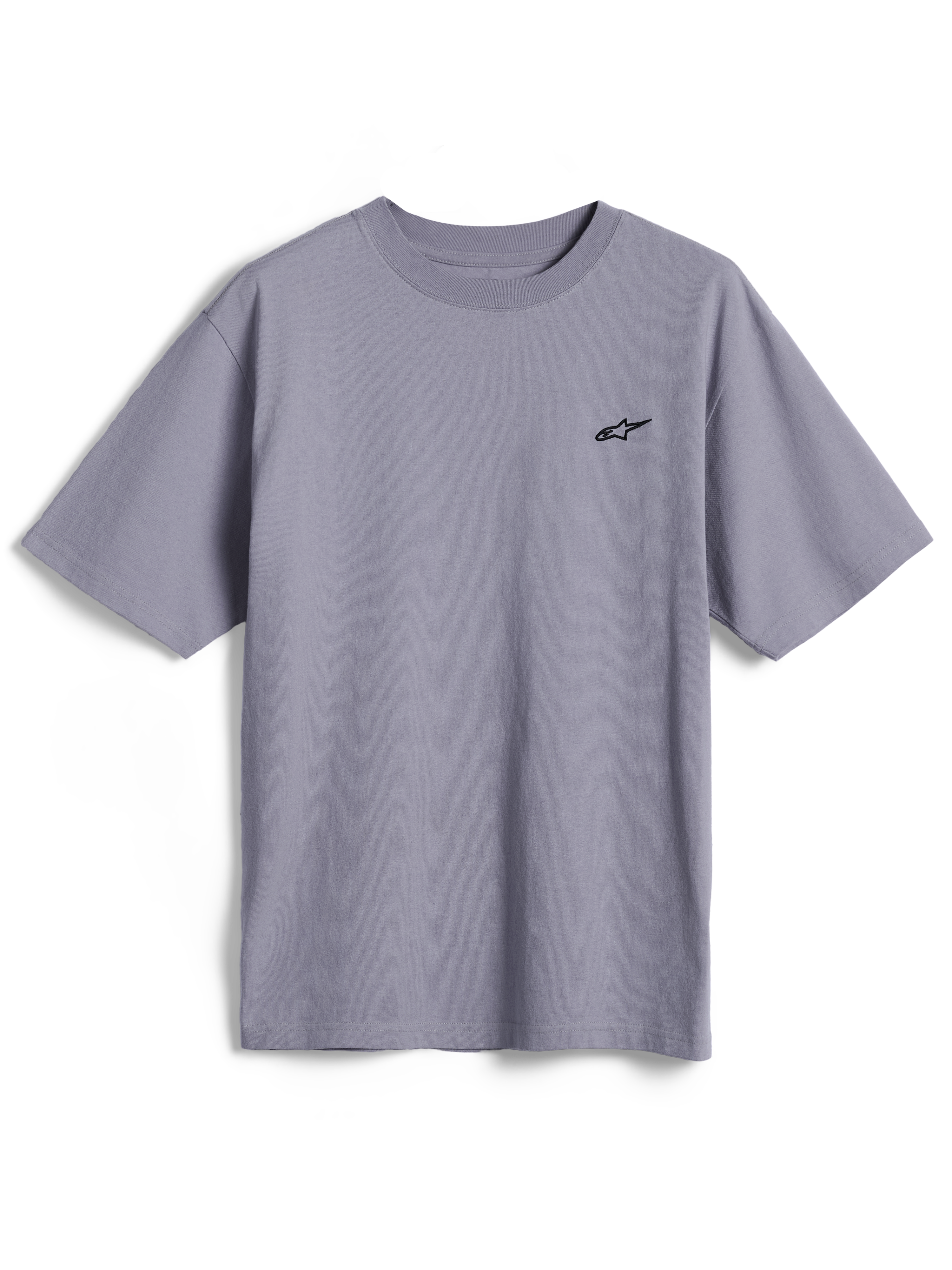 Alpinestars Essentials Ageless SS Tee, maglietta a maniche corte, Silver, piccolo logo Astars nero sul petto, streetwear casual in cotone organico con vestibilità rilassata
