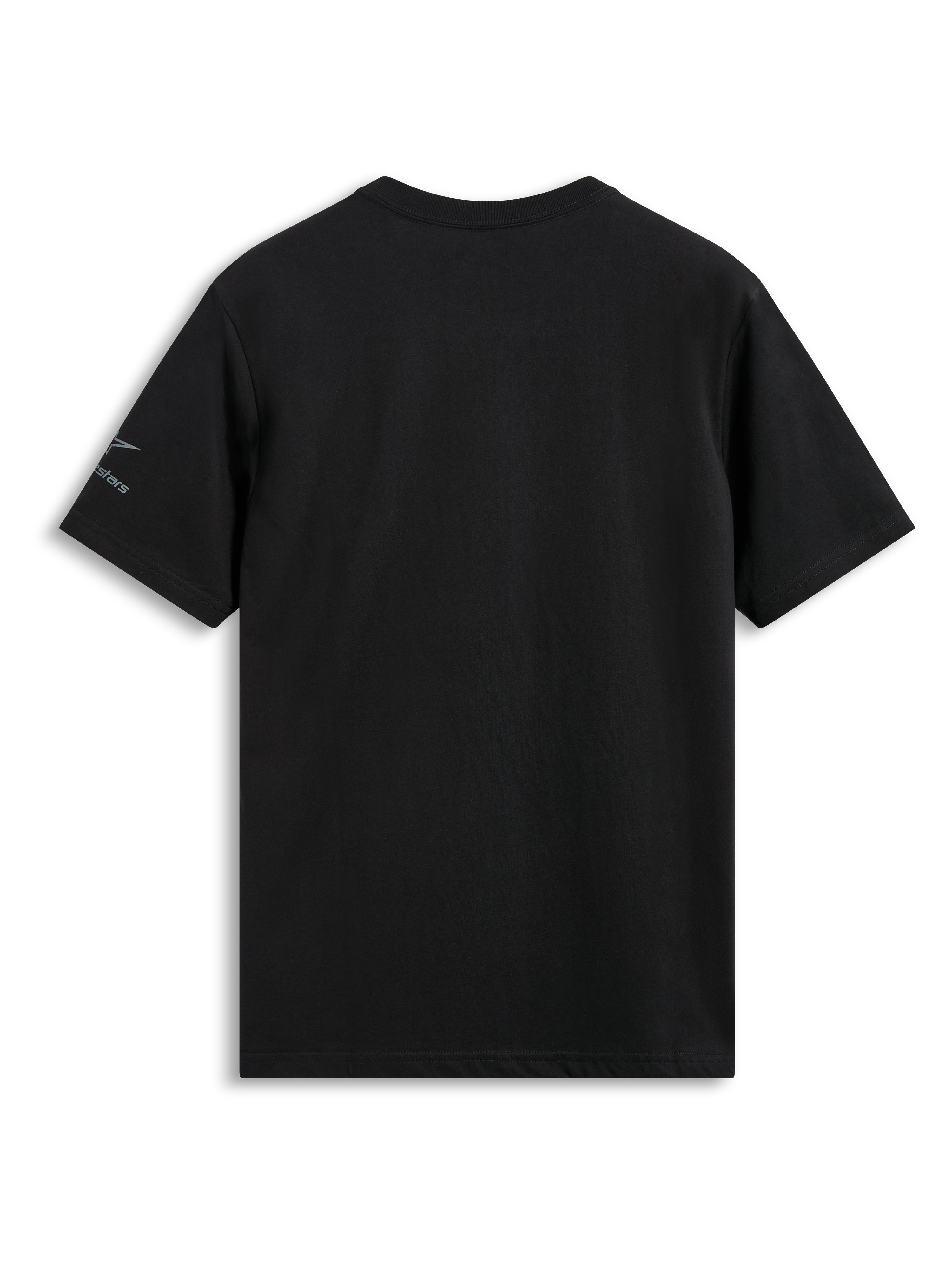 Alpinestars Global CSF Tee, t-shirt a maniche corte, nera, vista posteriore con piccolo logo sulla manica sinistra, streetwear casual motorsport