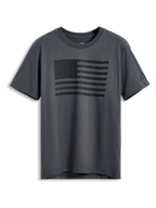 Alpinestars Waving CSF Tee, t-shirt a maniche corte, grigio antracite, grafica frontale con bandiera nera ondulata, streetwear casual ispirato al motorsport